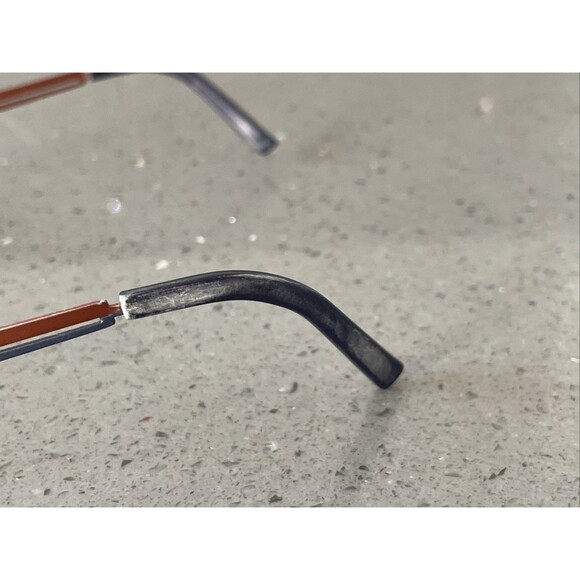 Bertelli B 667 C.2 49-16-135 Orange red  Etch Eyeglasses Frames ONLY rectangle main image 12